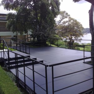 Outdoor Stage at Private Home with Wrap Around