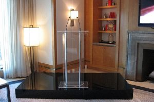 Black Acrylic Stage & Acrylic Lectern