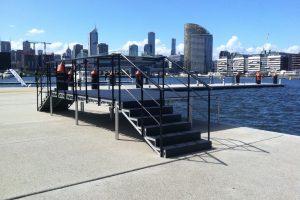 Outdoor Judging Platform with Dual Stairs